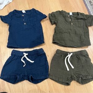Old Navy 2pc Sets, Navy & Olive Linen